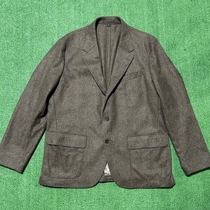 NWT J Crew Men’s Blazer Scottish Lambswool Flannel Brown 44 R Relaxed Fit Kynoch